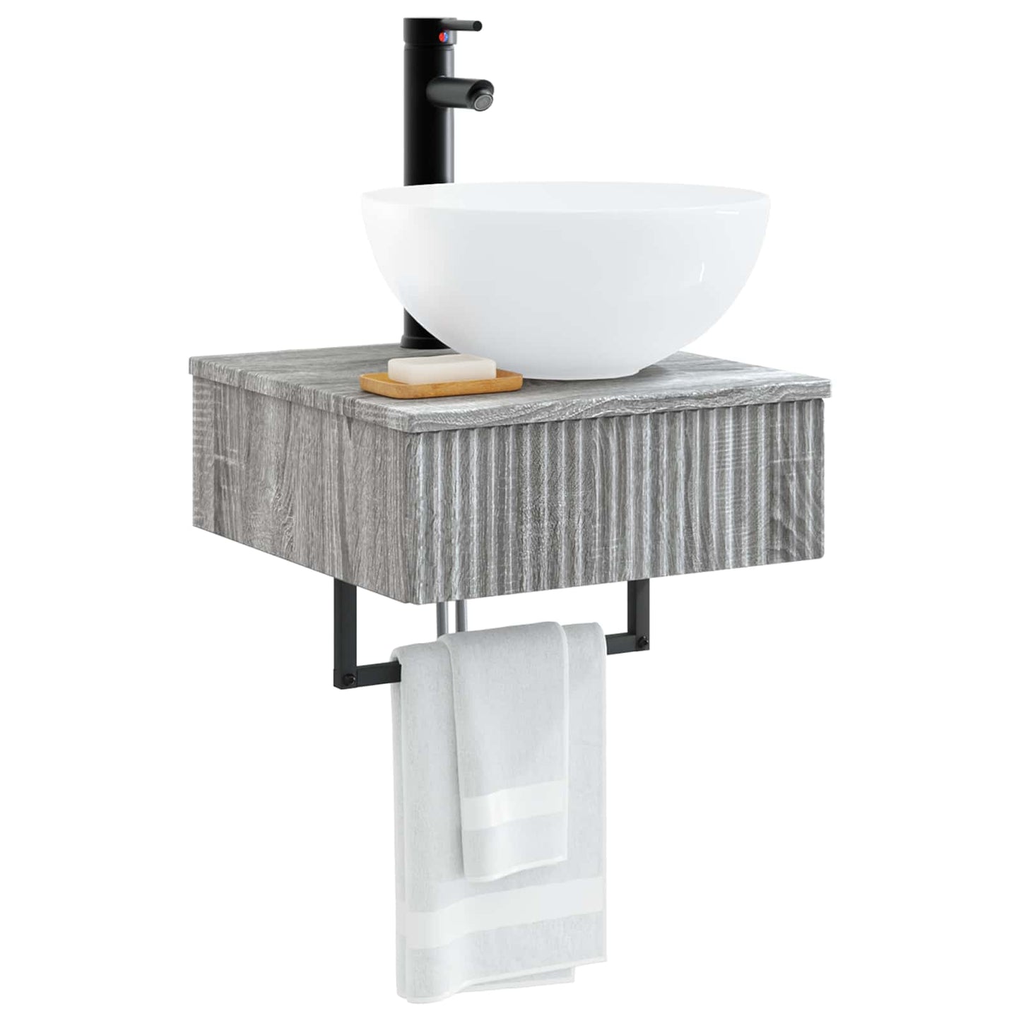 Wall-Mounted Wash Basin Grey Sonoma 40 x 41 x 40.5 cm