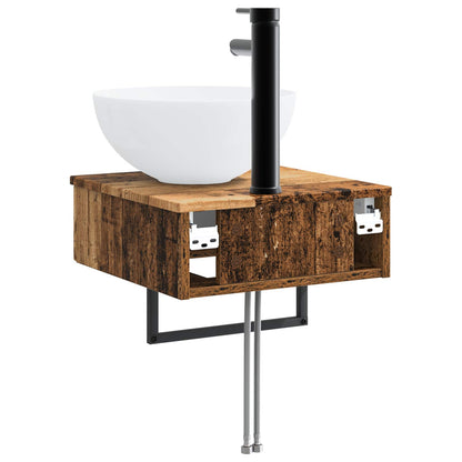 Wall-Mounted Wash Basin Old Wood 40 x 41 x 40.5 cm