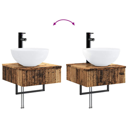 Wall-Mounted Wash Basin Old Wood 40 x 41 x 40.5 cm
