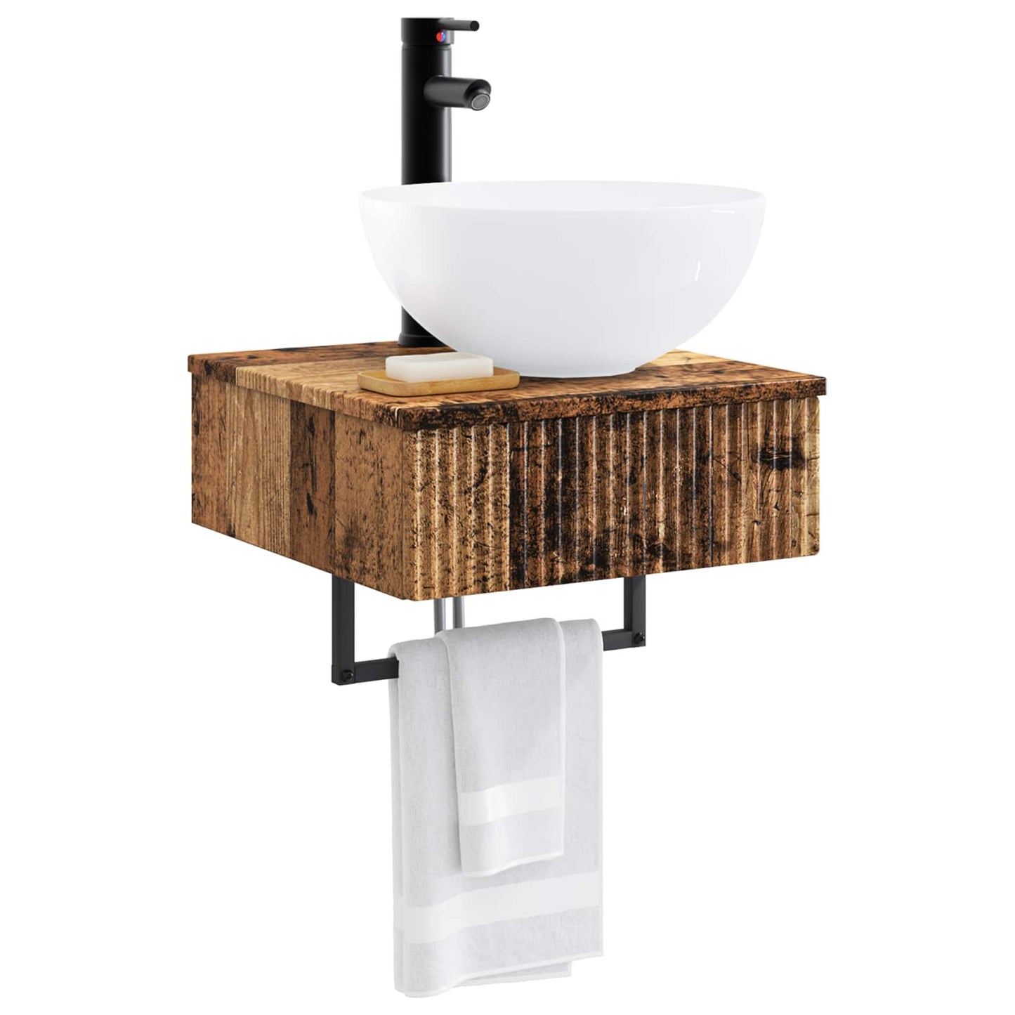 Wall-Mounted Wash Basin Old Wood 40 x 41 x 40.5 cm