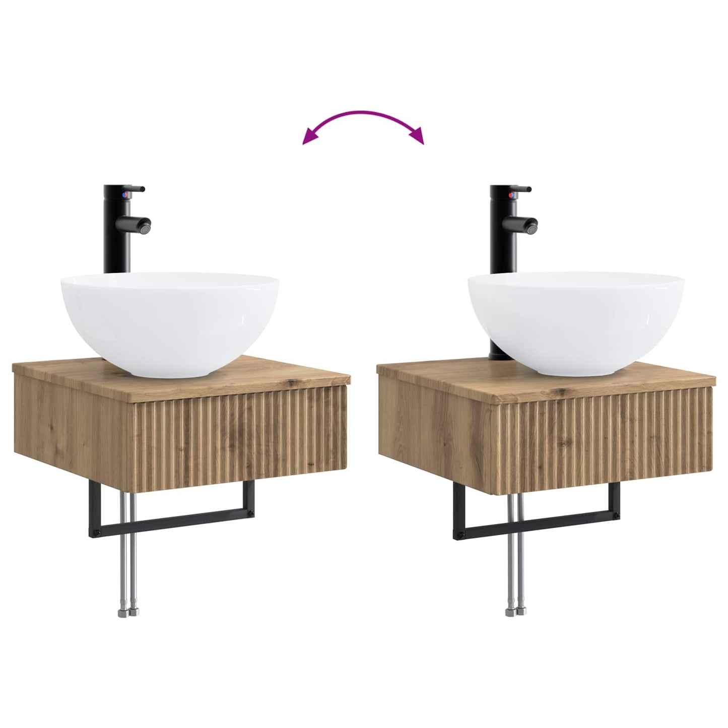 Wall-Mounted Wash Basin Artisan Oak 40 x 41 x 40.5 cm