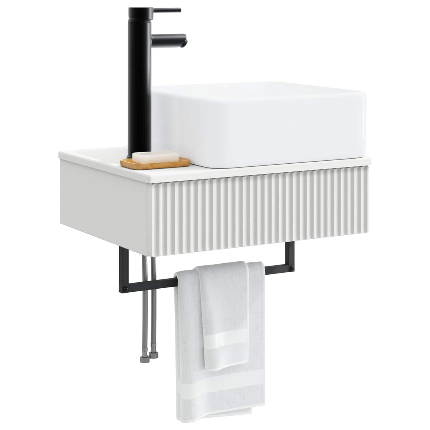 Wall-Mounted Wash Basin White 50 x 41 x 39 cm Engineered Wood