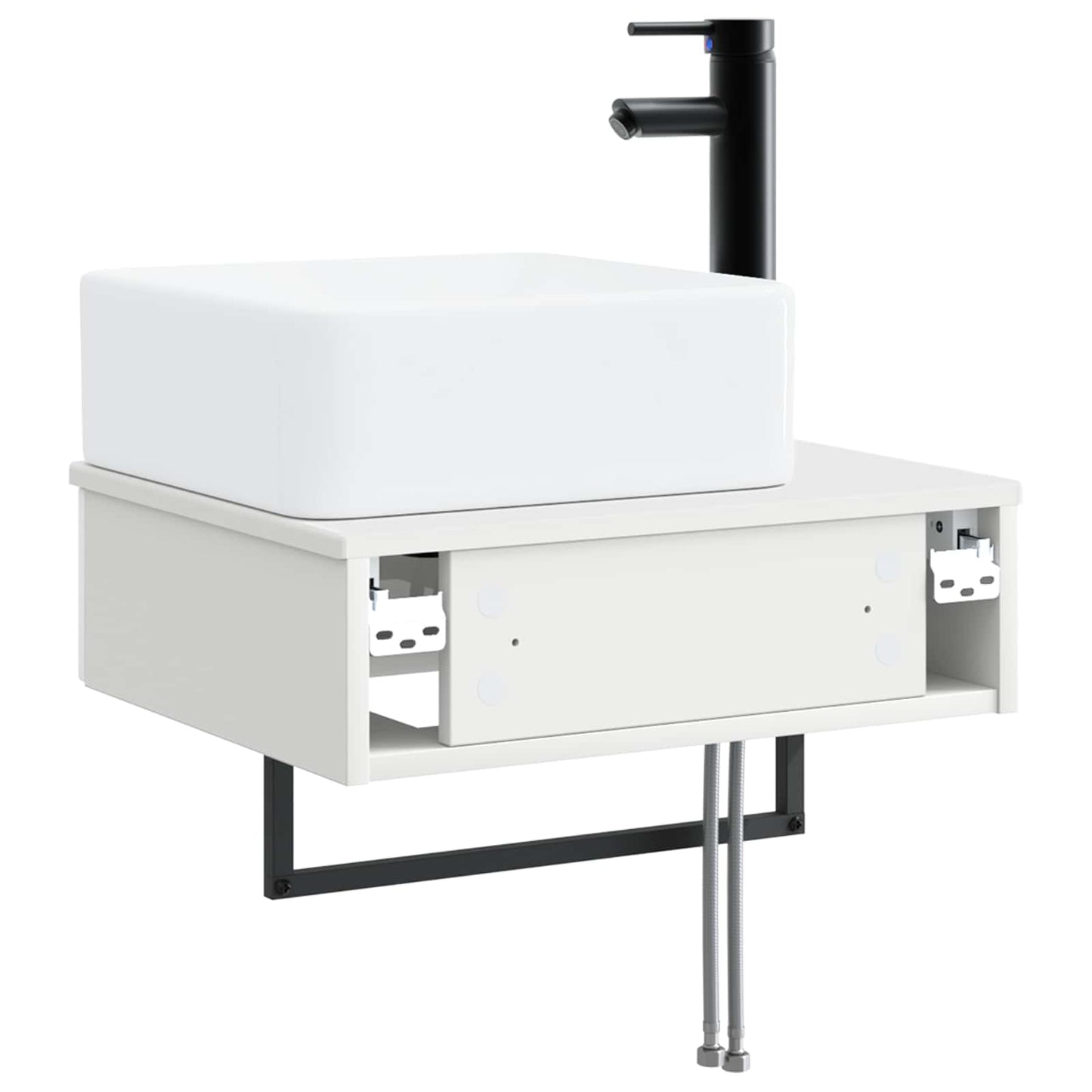 Wall-Mounted Wash Basin High Gloss White 50 x 41 x 39 cm