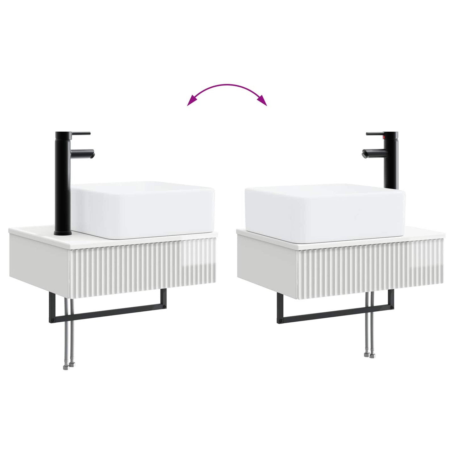 Wall-Mounted Wash Basin High Gloss White 50 x 41 x 39 cm