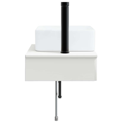 Wall-Mounted Wash Basin High Gloss White 50 x 41 x 39 cm