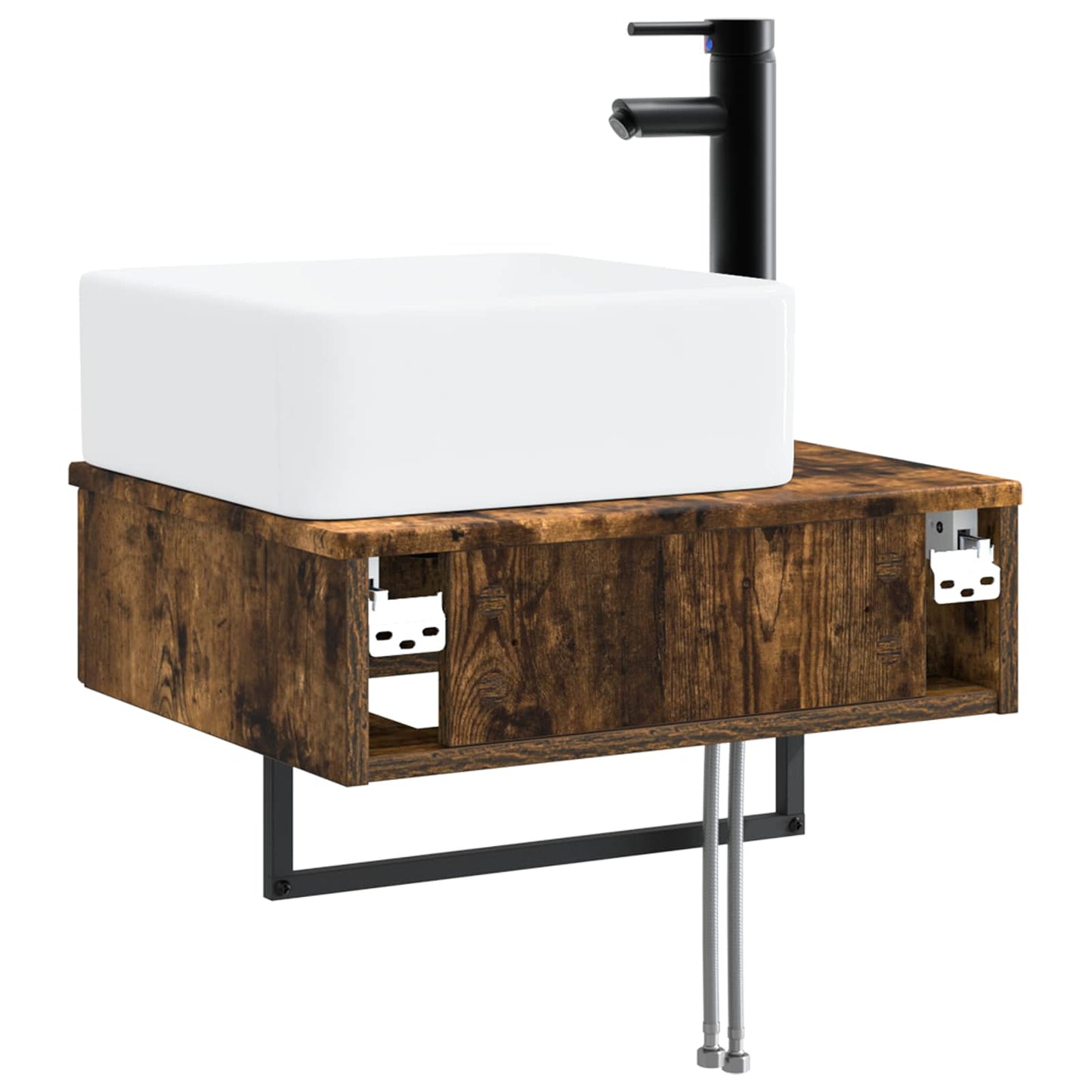 Wall-Mounted Wash Basin Smoked Oak 50 x 41 x 39 cm