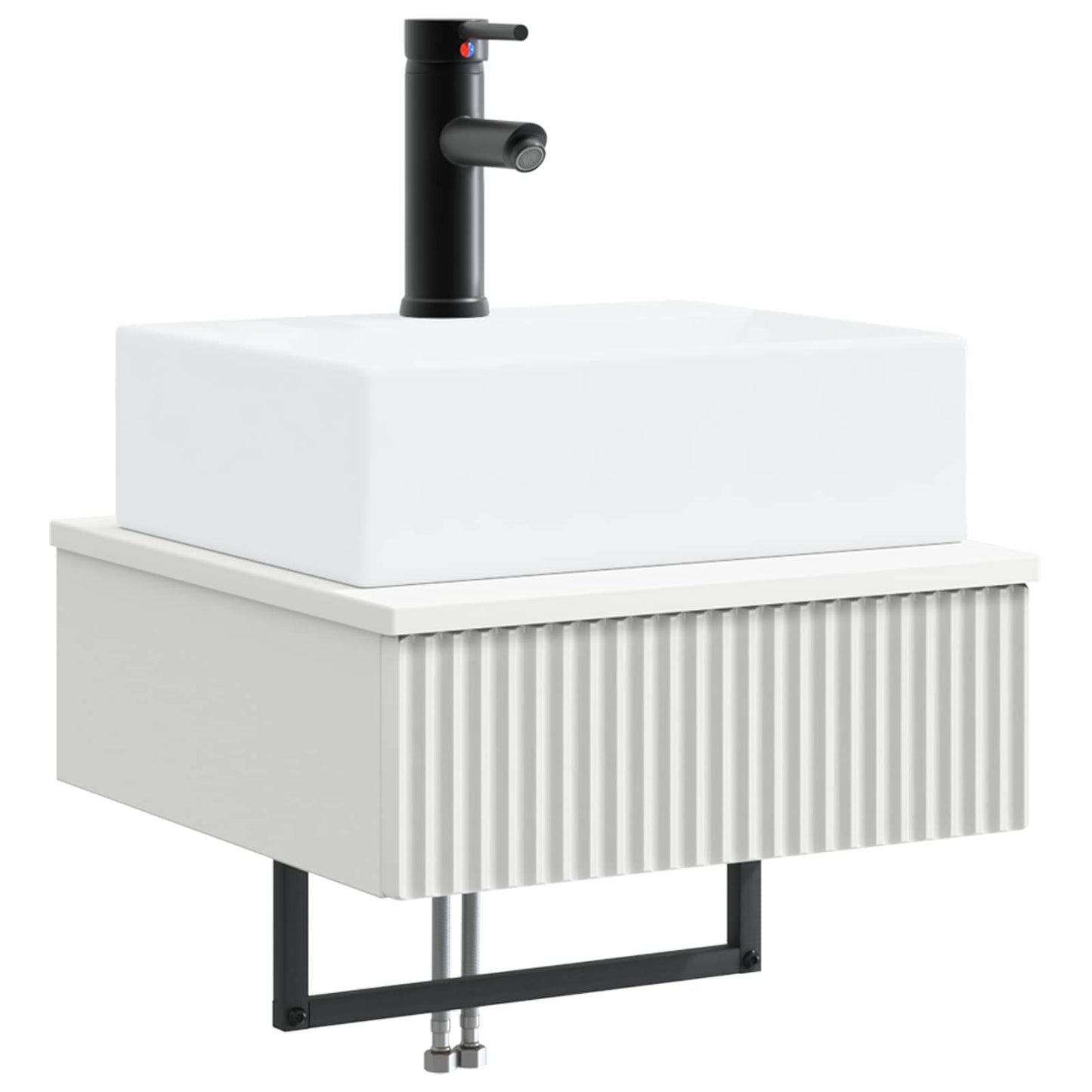 Wall-Mounted Wash Basin White 40 x 41 x 39 cm Engineered Wood