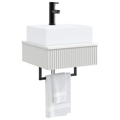 Wall-Mounted Wash Basin White 40 x 41 x 39 cm Engineered Wood