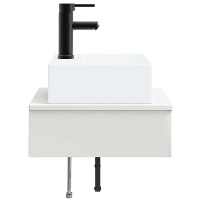 Wall-Mounted Wash Basin White 40 x 41 x 39 cm Engineered Wood