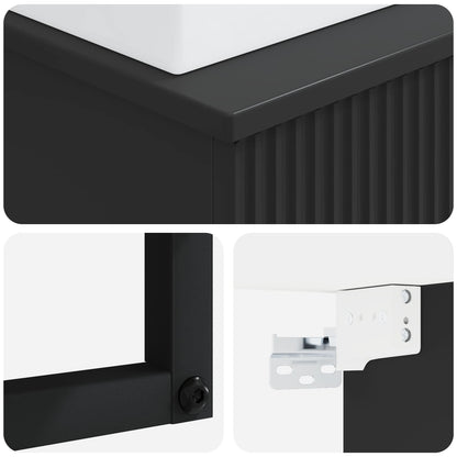 Wall-Mounted Wash Basin Black 40 x 41 x 39 cm Engineered Wood