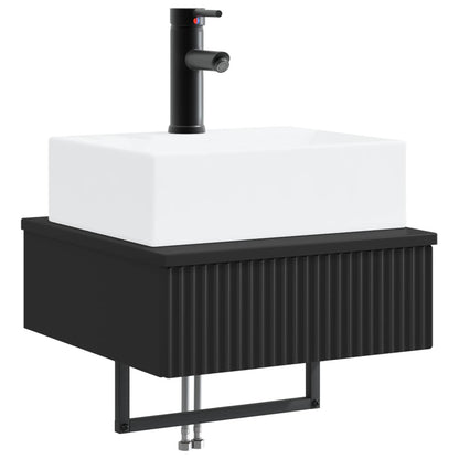 Wall-Mounted Wash Basin Black 40 x 41 x 39 cm Engineered Wood