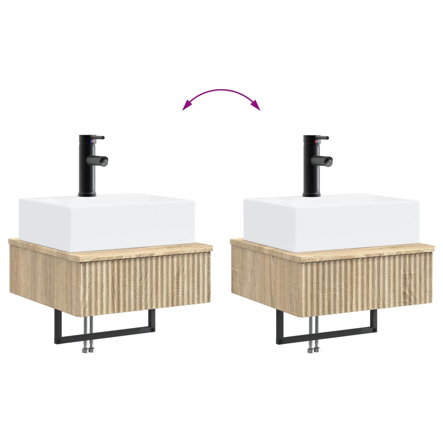 Wall-Mounted Wash Basin Sonoma Oak 40 x 41 x 39 cm