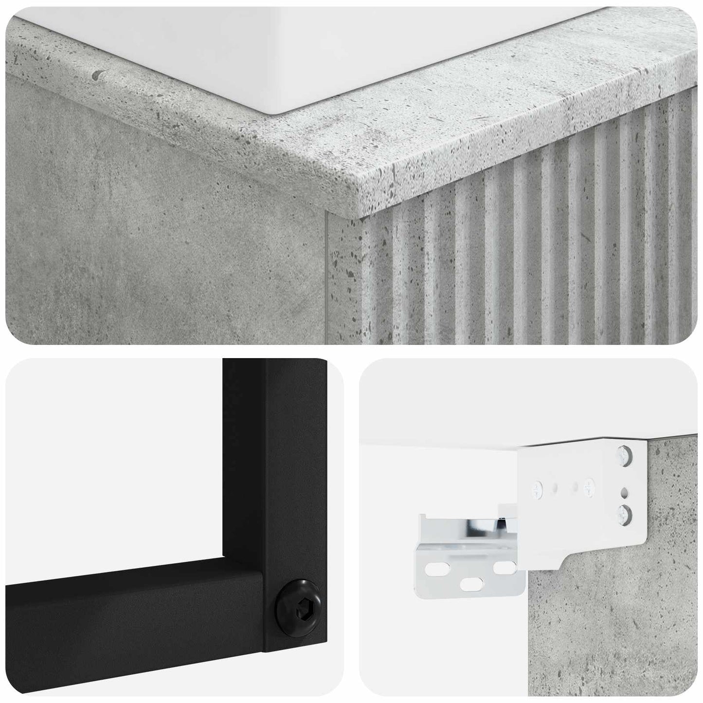 Wall-Mounted Wash Basin Concrete Grey 40 x 41 x 39 cm