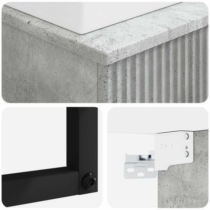Wall-Mounted Wash Basin Concrete Grey 40 x 41 x 39 cm