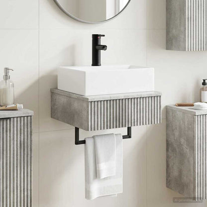 Wall-Mounted Wash Basin Concrete Grey 40 x 41 x 39 cm