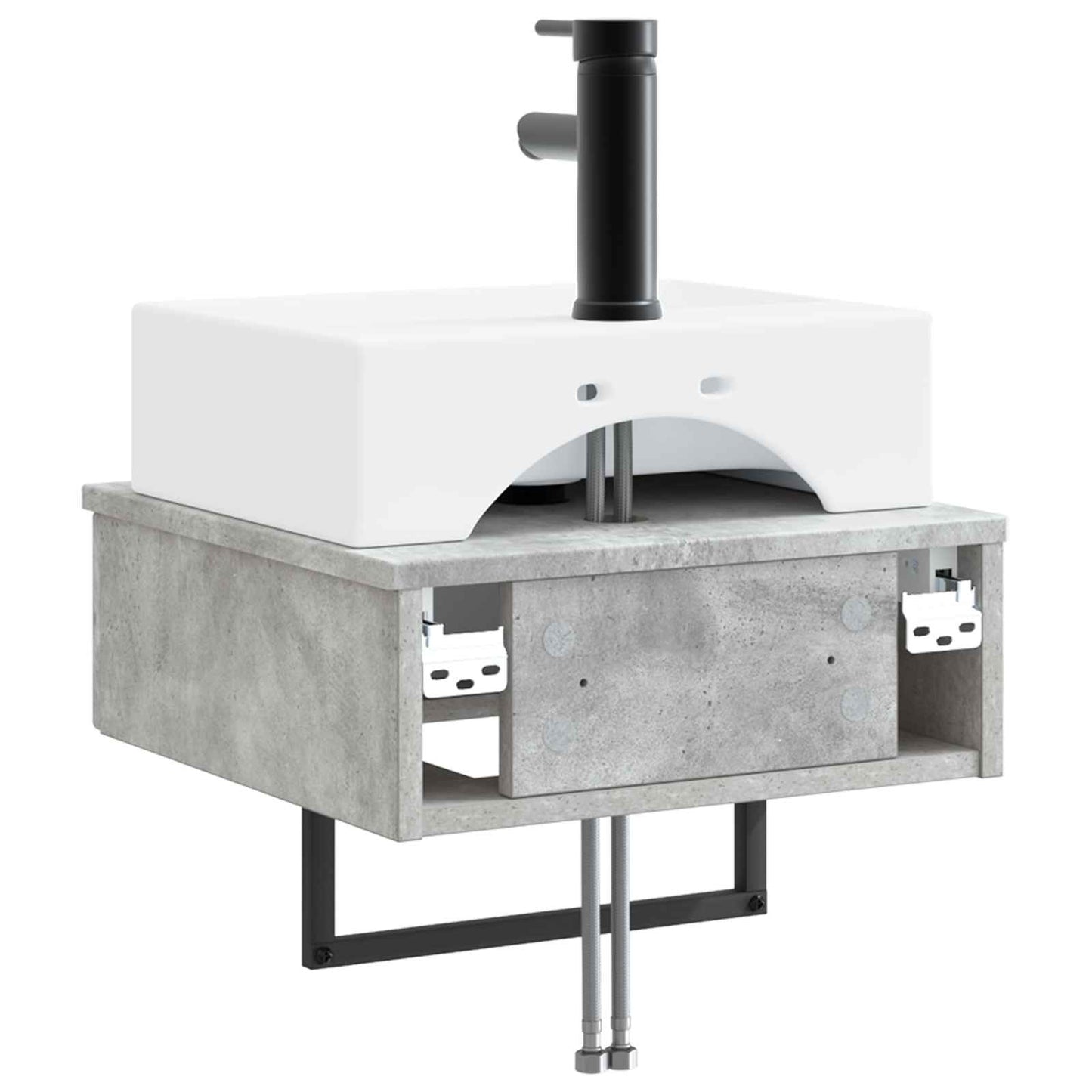 Wall-Mounted Wash Basin Concrete Grey 40 x 41 x 39 cm