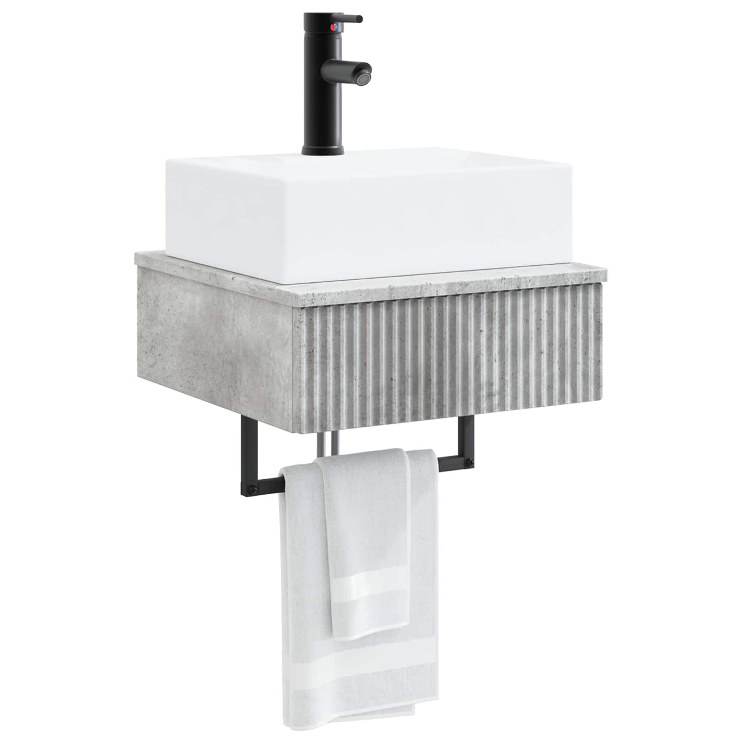 Wall-Mounted Wash Basin Concrete Grey 40 x 41 x 39 cm