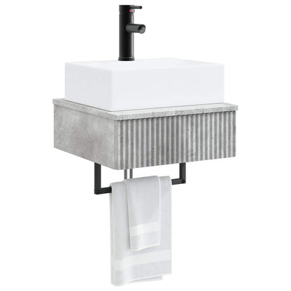 Wall-Mounted Wash Basin Concrete Grey 40 x 41 x 39 cm