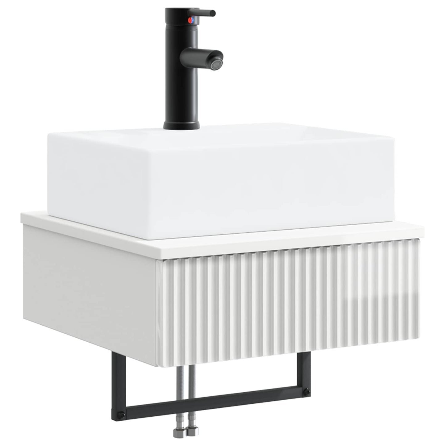 Wall-Mounted Wash Basin High Gloss White 40 x 41 x 39 cm