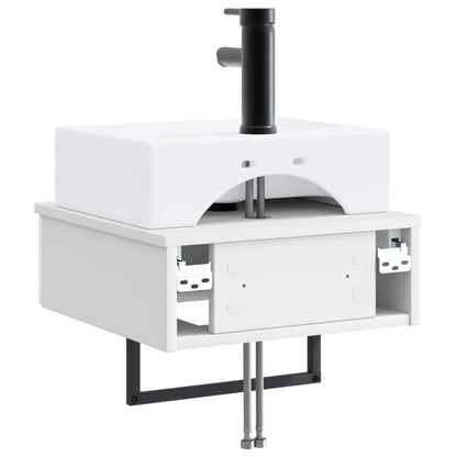 Wall-Mounted Wash Basin High Gloss White 40 x 41 x 39 cm
