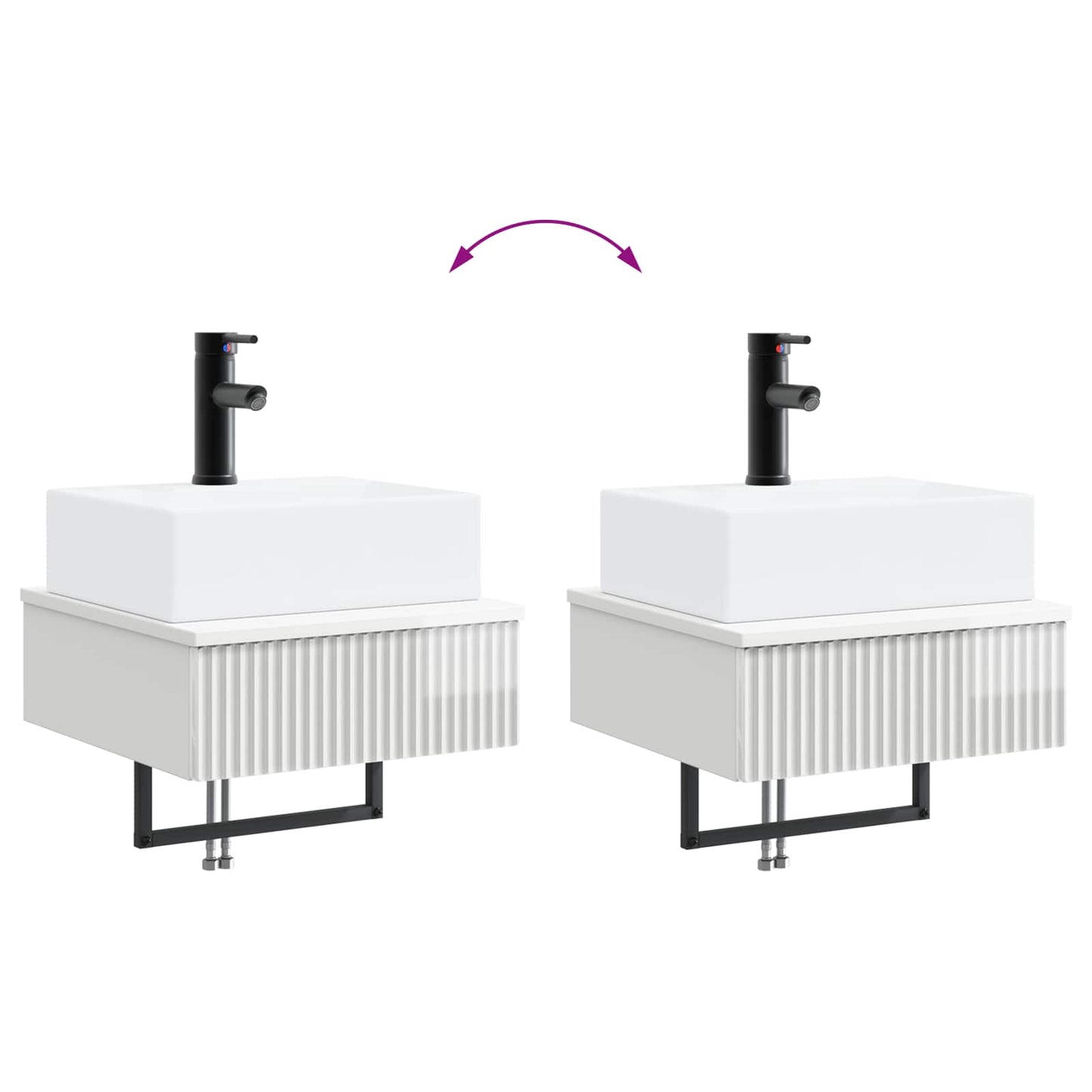 Wall-Mounted Wash Basin High Gloss White 40 x 41 x 39 cm