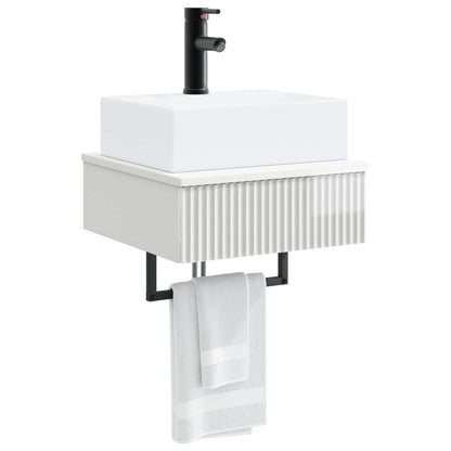 Wall-Mounted Wash Basin High Gloss White 40 x 41 x 39 cm