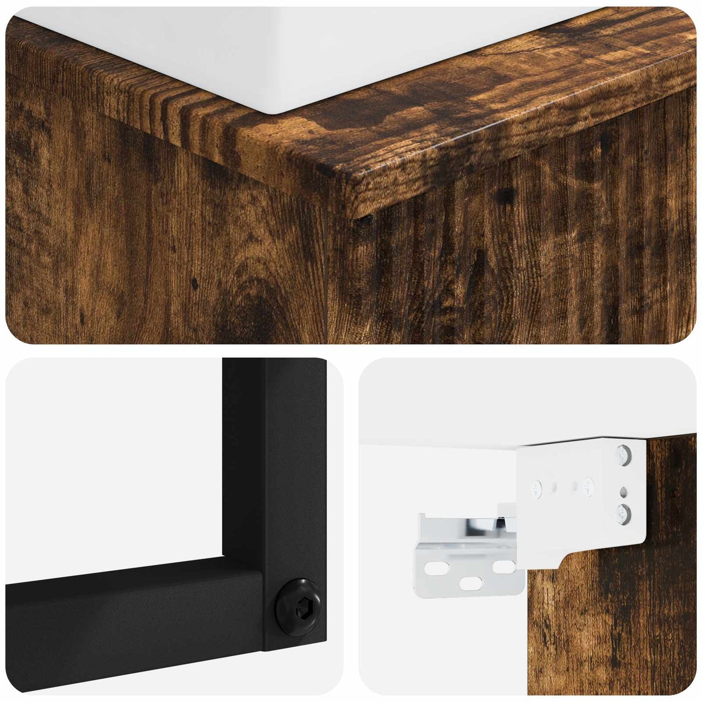 Wall-Mounted Wash Basin Smoked Oak 40 x 41 x 39 cm