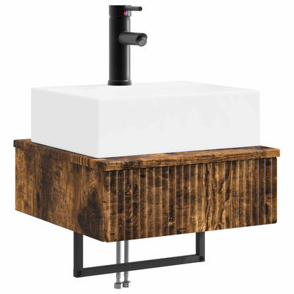 Wall-Mounted Wash Basin Smoked Oak 40 x 41 x 39 cm