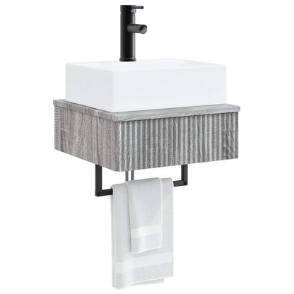 Wall-Mounted Wash Basin Grey Sonoma 40 x 41 x 39 cm