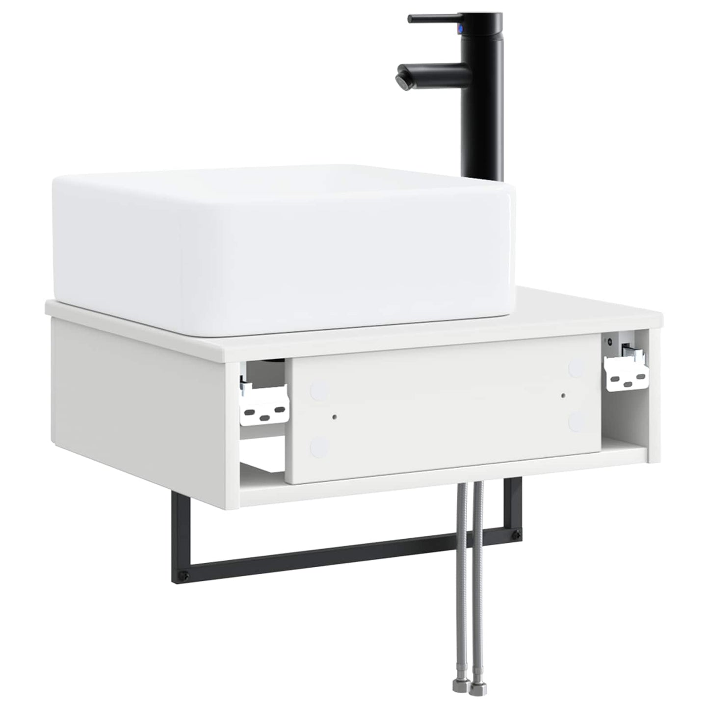 Wall-Mounted Wash Basin White 53 x 35 x 39 cm Engineered Wood