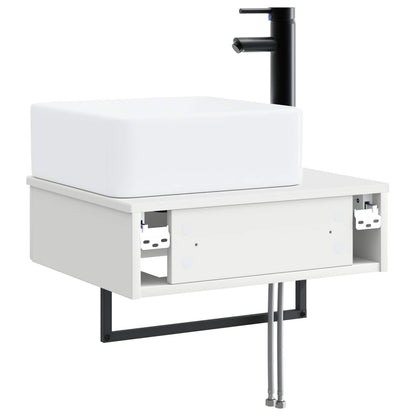 Wall-Mounted Wash Basin White 53 x 35 x 39 cm Engineered Wood