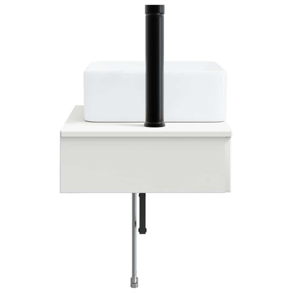 Wall-Mounted Wash Basin White 53 x 35 x 39 cm Engineered Wood