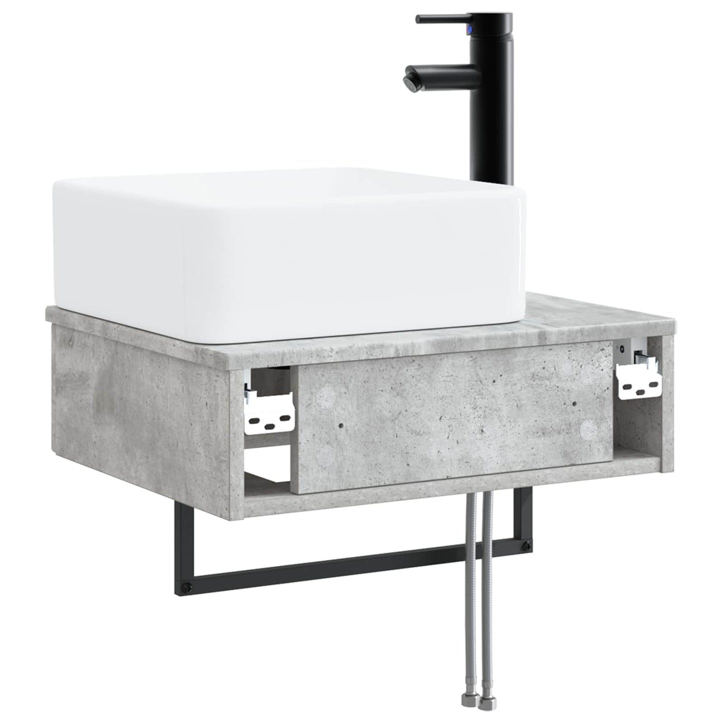 Wall-Mounted Wash Basin Concrete Grey 53 x 35 x 39 cm