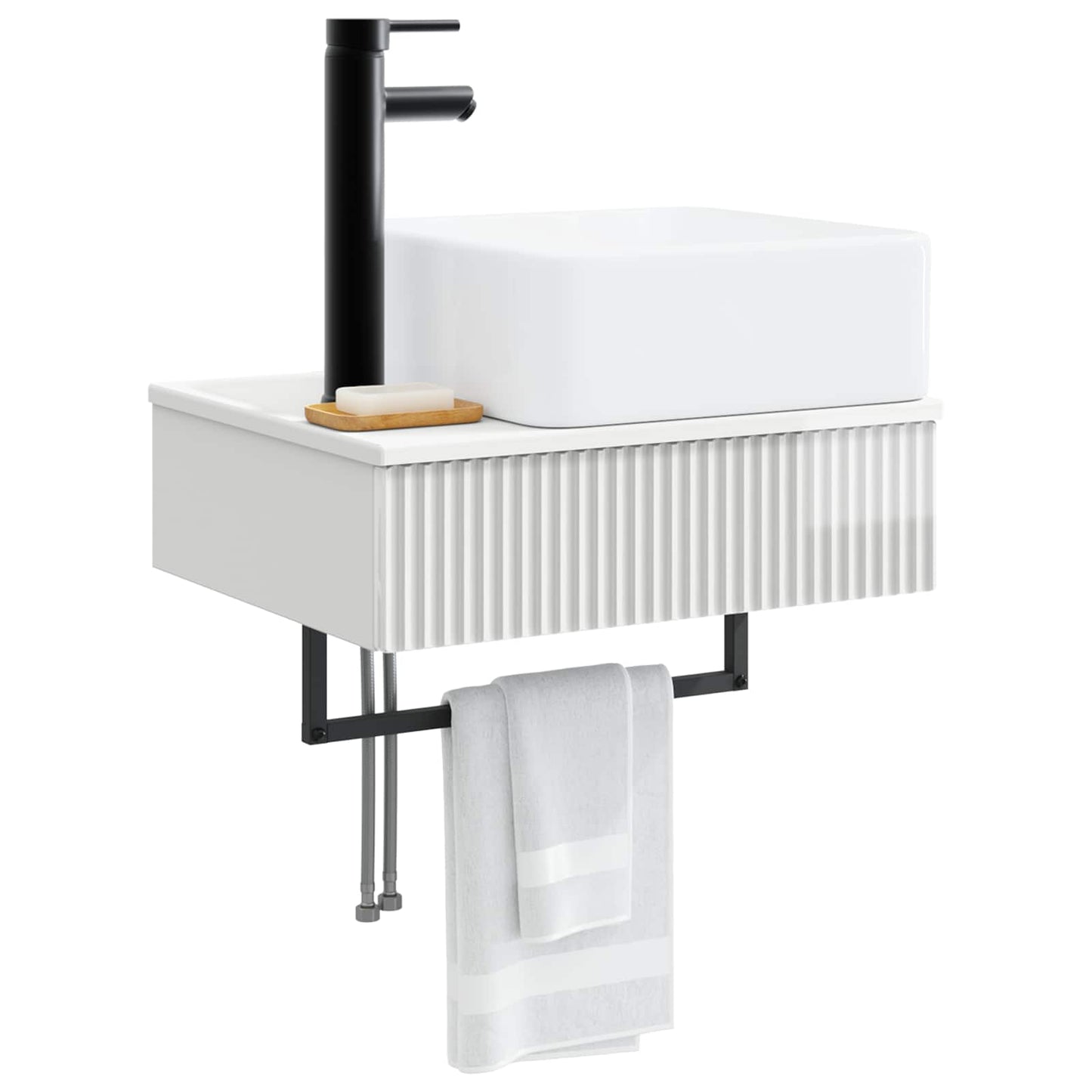 Wall-Mounted Wash Basin High Gloss White 53 x 35 x 39 cm