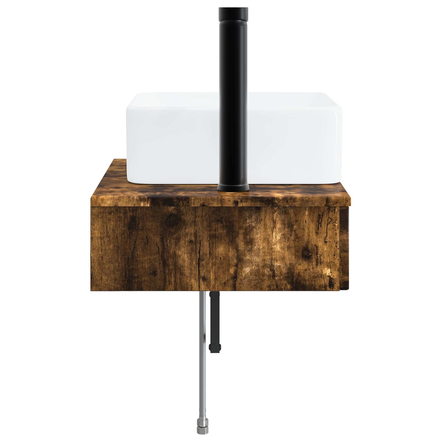 Wall-Mounted Wash Basin Smoked Oak 53 x 35 x 39 cm