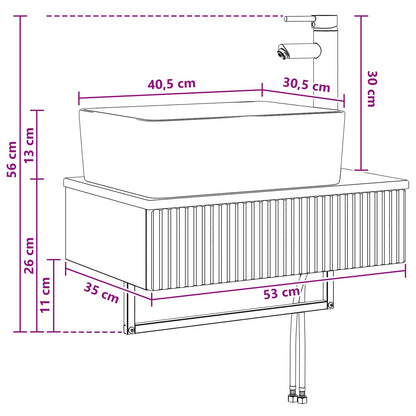 Wall-Mounted Wash Basin Grey Sonoma 53 x 35 x 39 cm