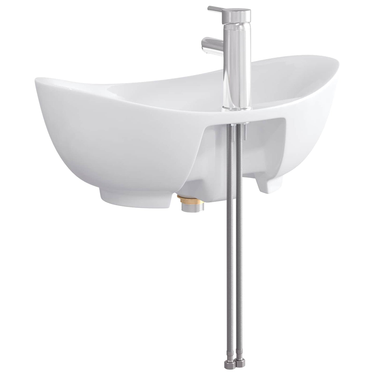 Bathroom Wash Basin Chrome 59 x 35 x 21 cm Metal