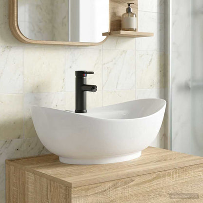 Bathroom Wash Basin Matte Black 59 x 35 x 21 cm Metal