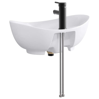 Bathroom Wash Basin Matte Black 59 x 35 x 21 cm Metal
