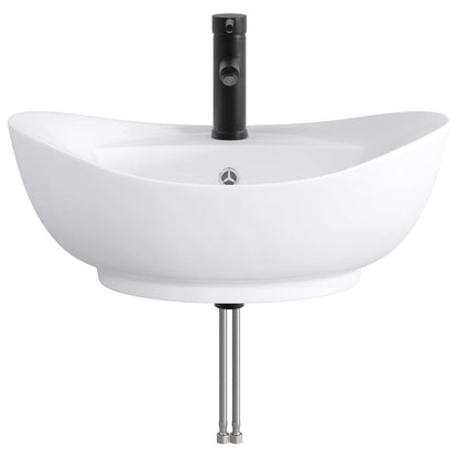 Bathroom Wash Basin Matte Black 59 x 35 x 21 cm Metal