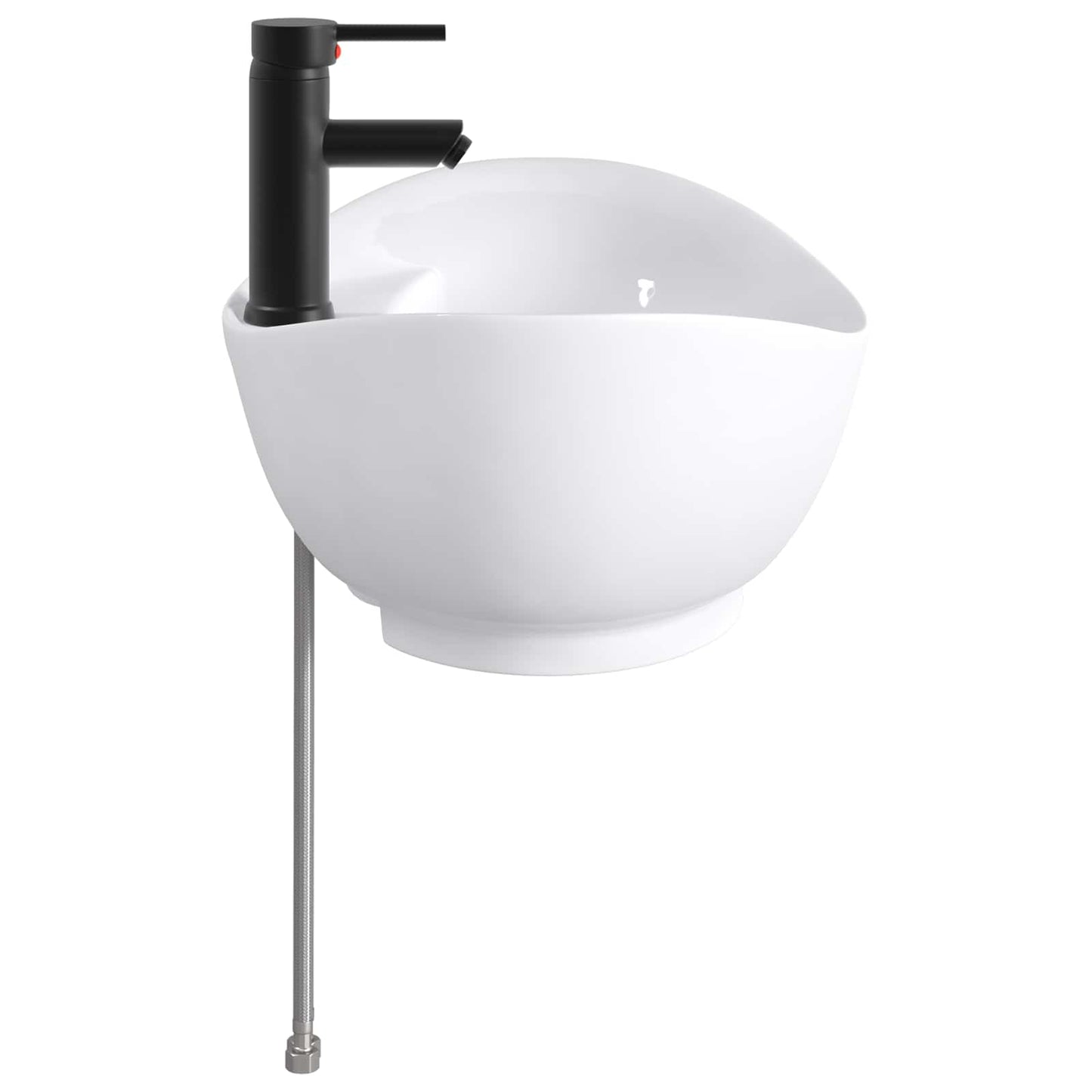 Bathroom Wash Basin Matte Black 59 x 35 x 21 cm Metal