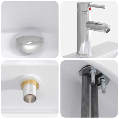 Bathroom Wash Basin Chrome 39 x 30.5 x 12.5 cm Metal