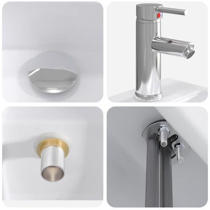 Bathroom Wash Basin Chrome 45.5 x 25.5 x 13 cm Metal