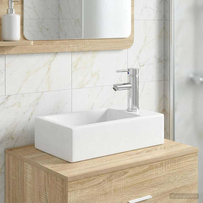 Bathroom Wash Basin Chrome 45.5 x 25.5 x 13 cm Metal