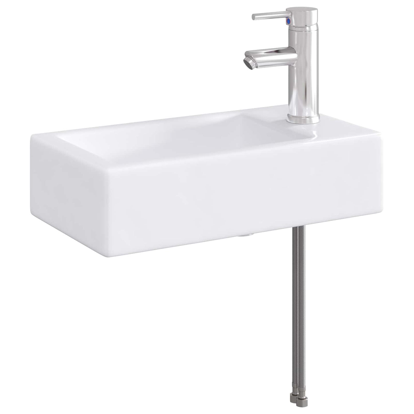 Bathroom Wash Basin Chrome 45.5 x 25.5 x 13 cm Metal