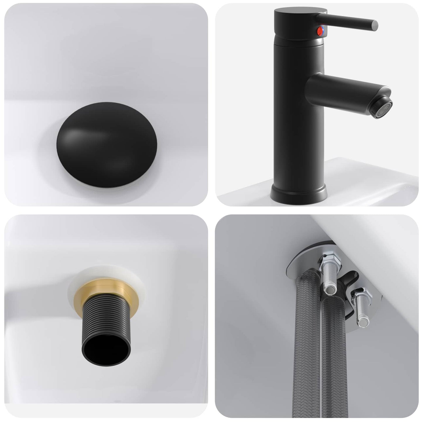 Bathroom Wash Basin Matte Black 45.5 x 25.5 x 13 cm Metal