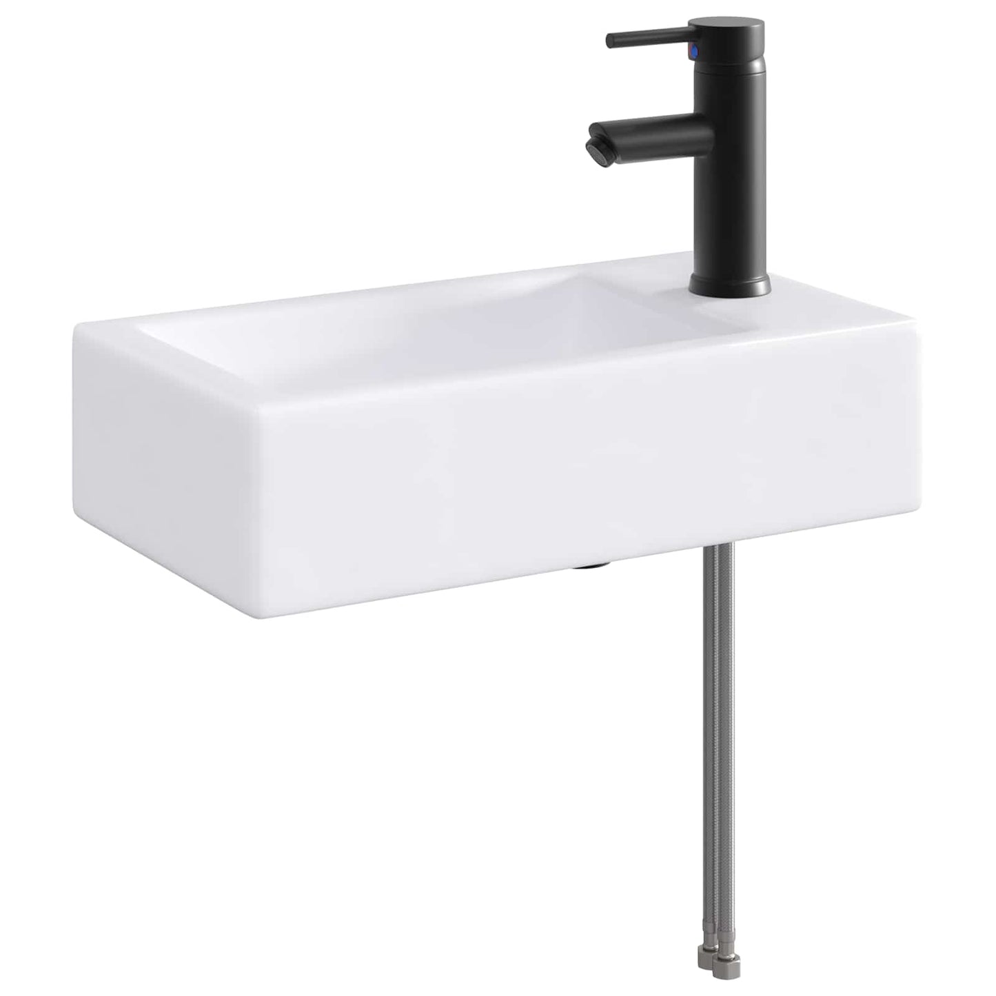 Bathroom Wash Basin Matte Black 45.5 x 25.5 x 13 cm Metal