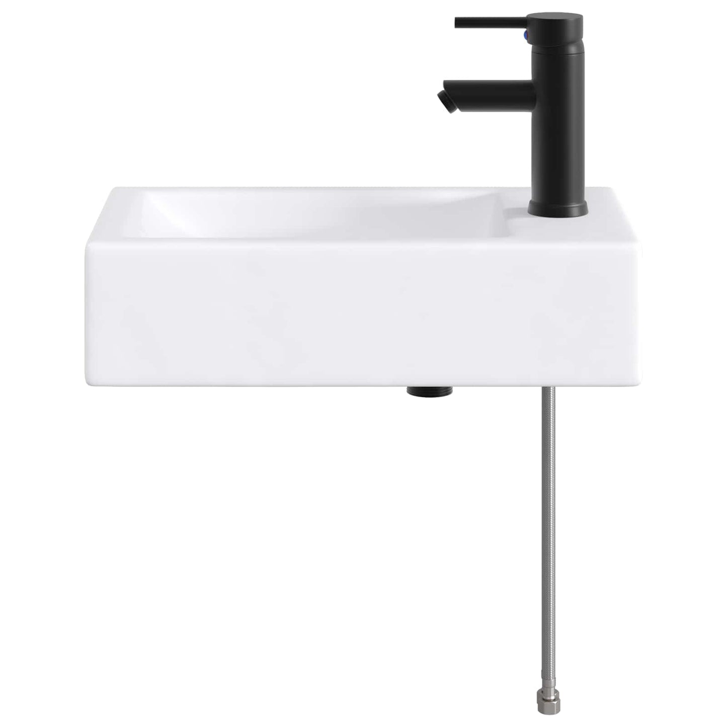 Bathroom Wash Basin Matte Black 45.5 x 25.5 x 13 cm Metal