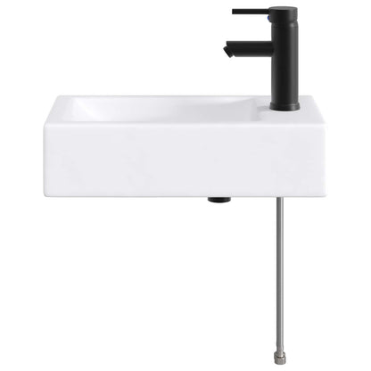 Bathroom Wash Basin Matte Black 45.5 x 25.5 x 13 cm Metal