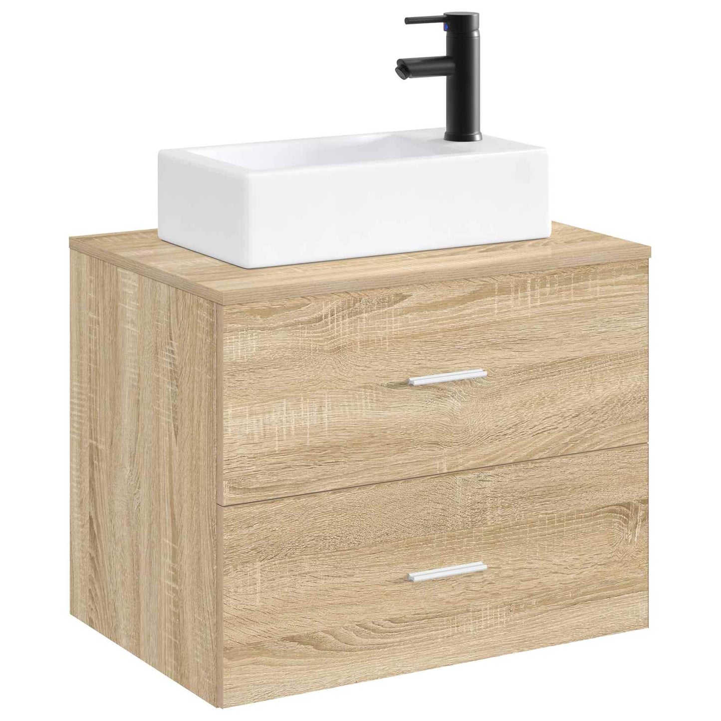Bathroom Wash Basin Matte Black 45.5 x 25.5 x 13 cm Metal